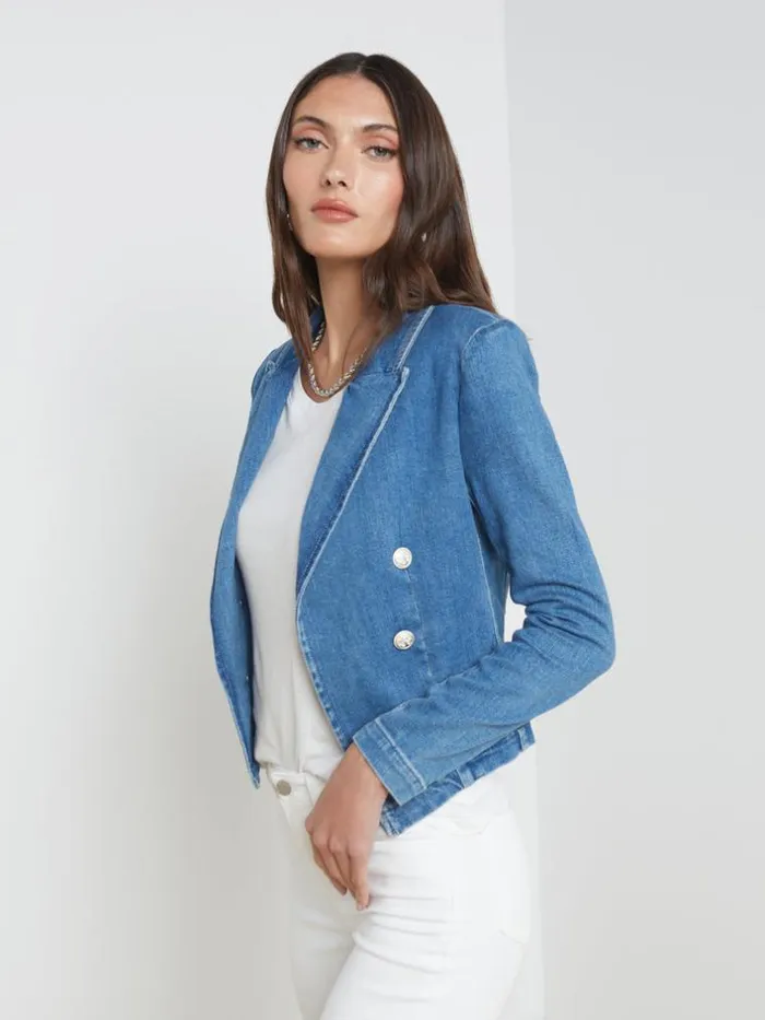 L039Agence Blazers and Jackets Women Wayne Denim Blazer Provo