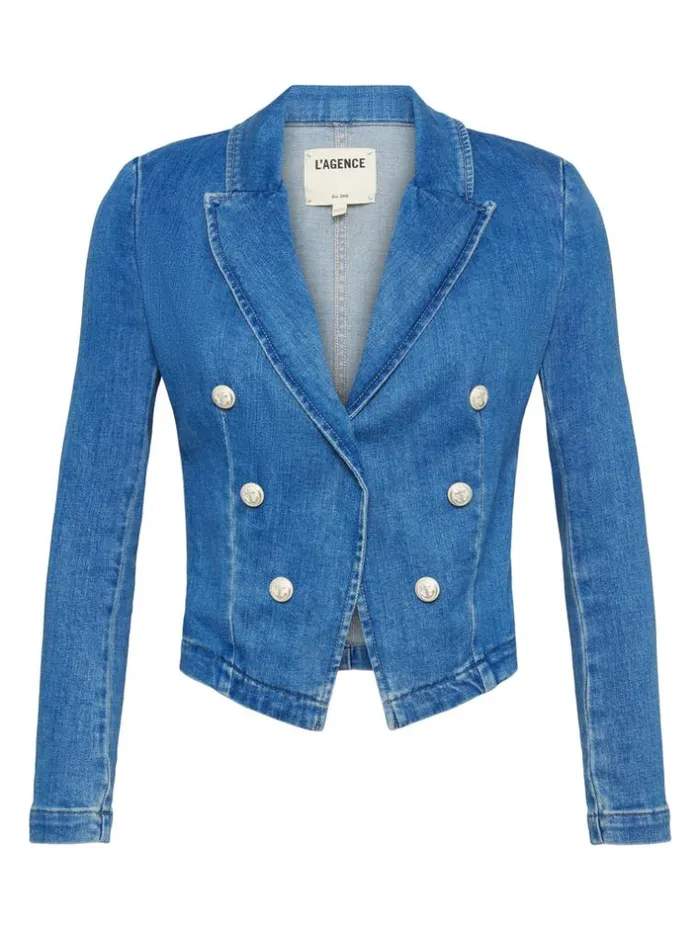 L039Agence Blazers and Jackets Women Wayne Denim Blazer Provo