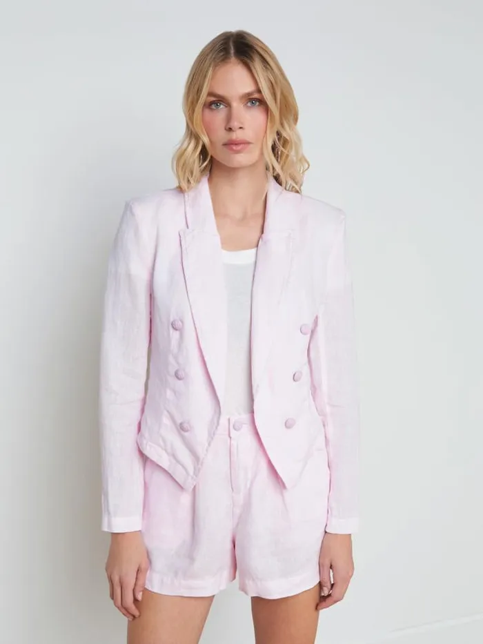 L039Agence Blazers and Jackets Women Wayne Linen Blazer Lilac Snow