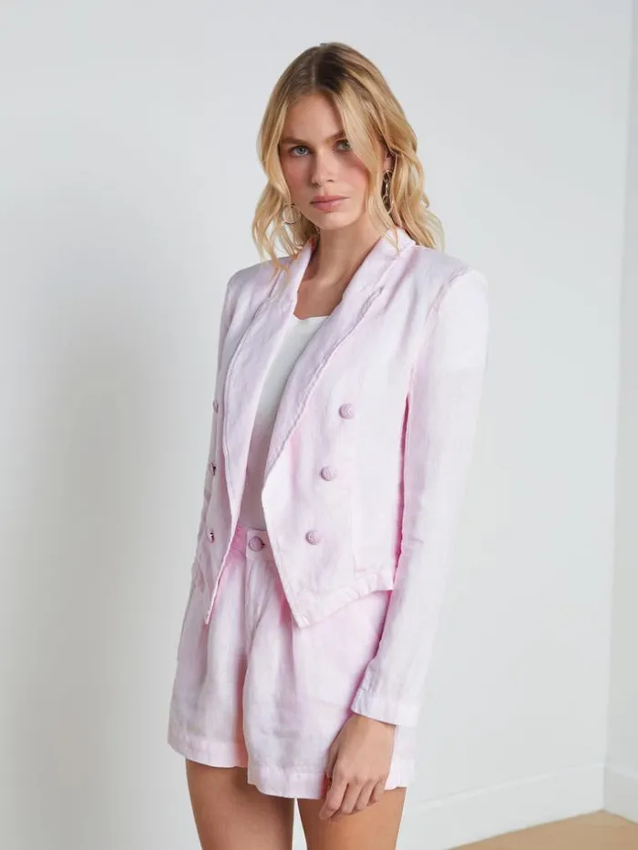 L039Agence Blazers and Jackets Women Wayne Linen Blazer Lilac Snow