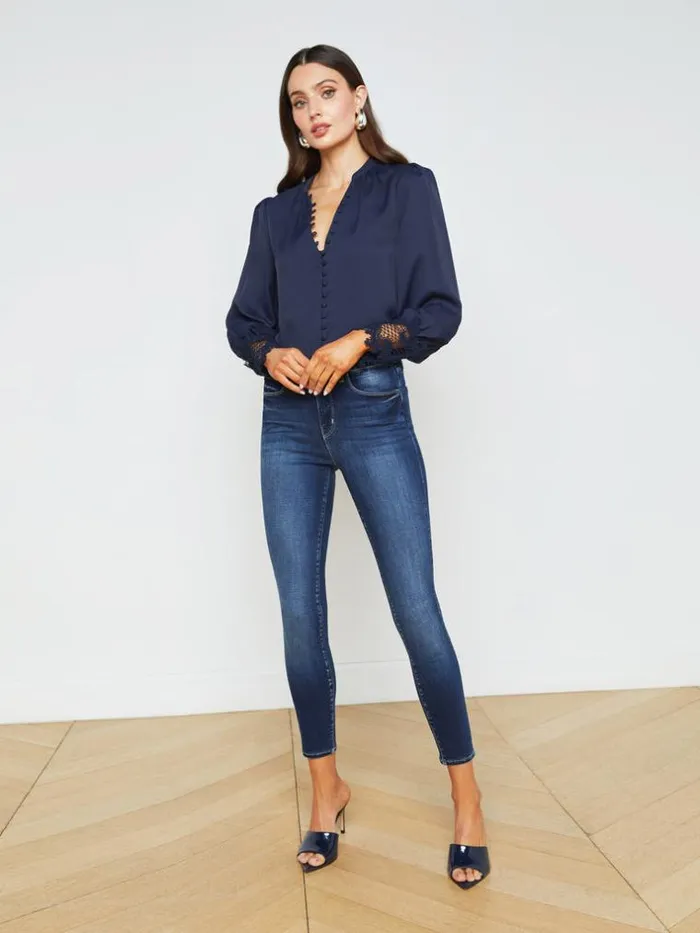 L039Agence Blouses and Tops Women Ava Blouse Midnight