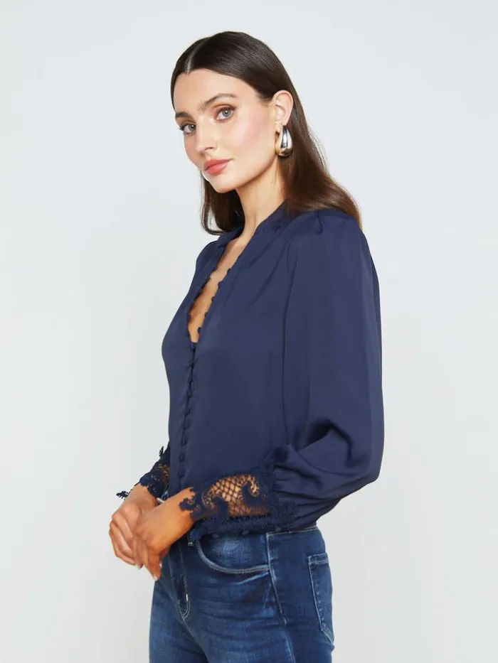 L039Agence Blouses and Tops Women Ava Blouse Midnight