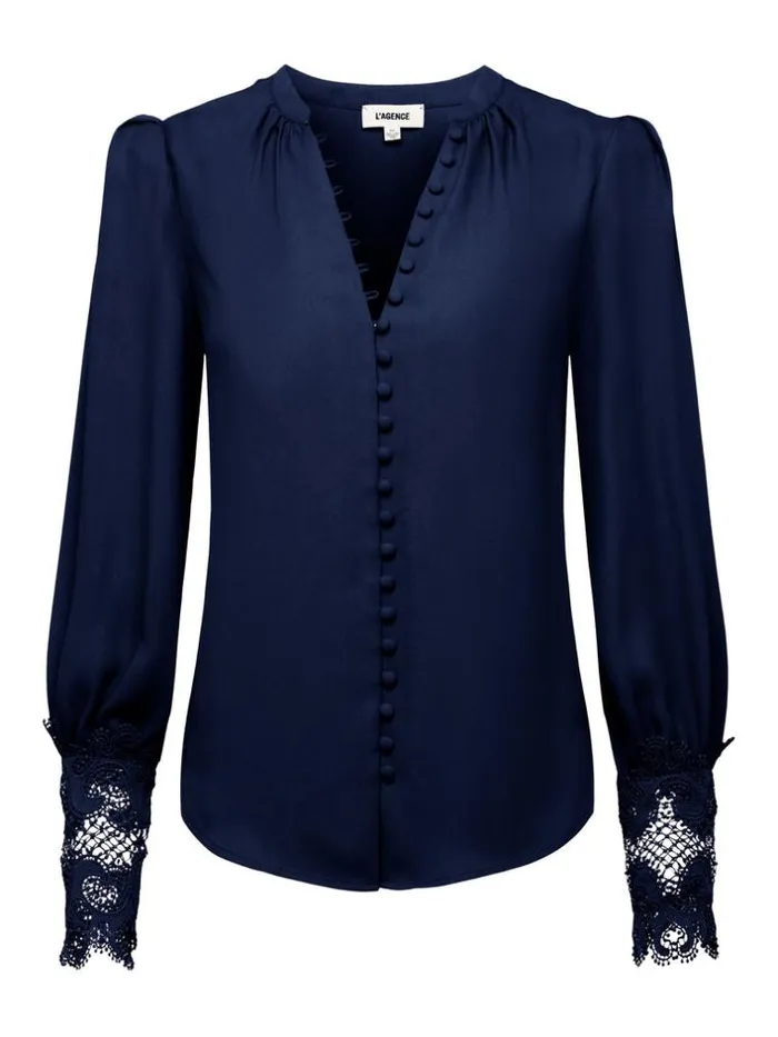 L039Agence Blouses and Tops Women Ava Blouse Midnight