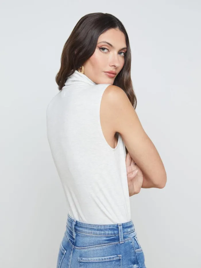 L039Agence Blouses and Tops Women Ceci Sleeveless Turtleneck Light Ash Grey