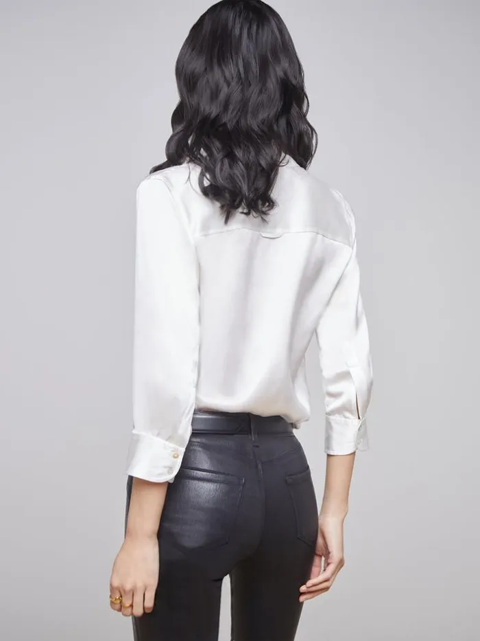 L039Agence Blouses and Tops Women Dani Silk Blouse Ivory