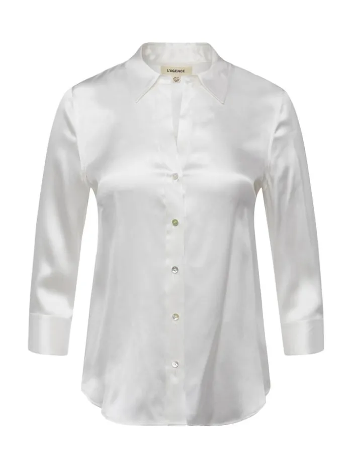 L039Agence Blouses and Tops Women Dani Silk Blouse Ivory