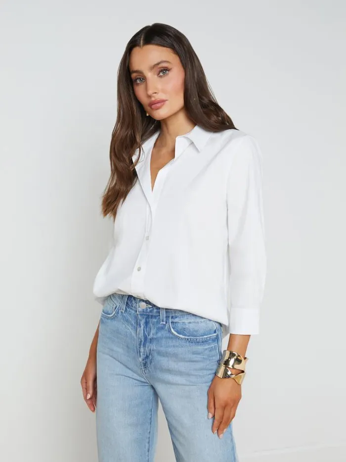 L039Agence Blouses and Tops Women Daniella CottonBlend Blouse White