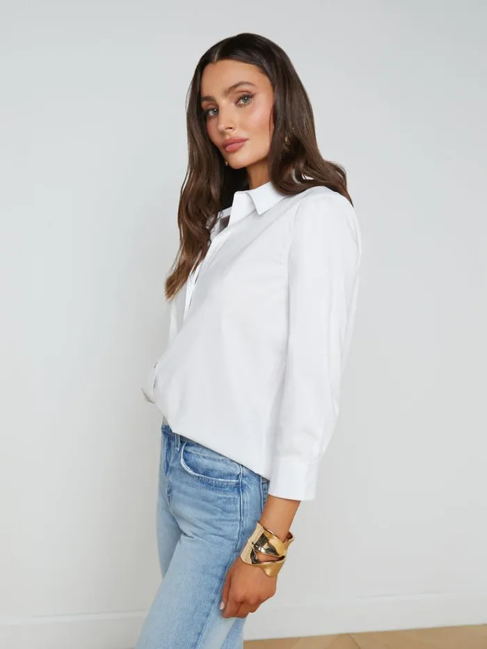 L039Agence Blouses and Tops Women Daniella CottonBlend Blouse White
