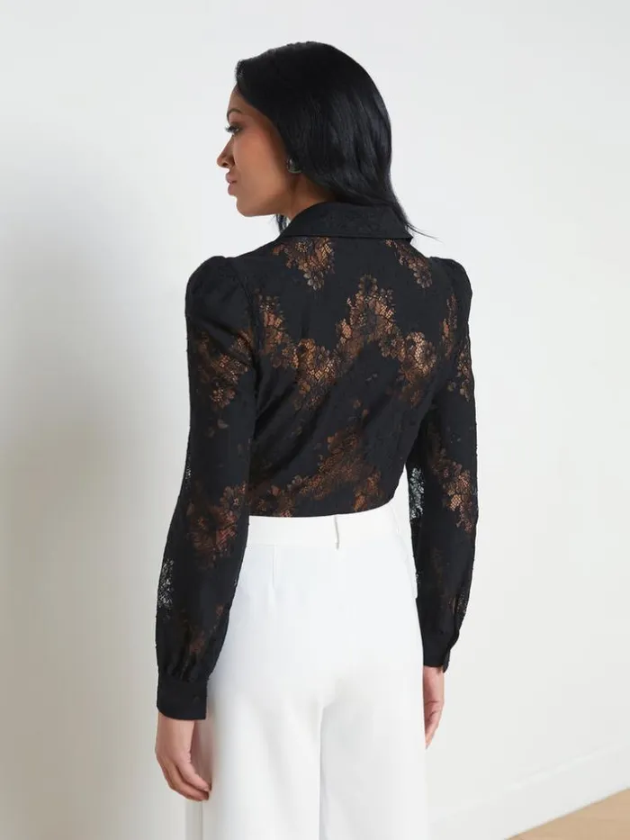 L039Agence Blouses and Tops Women Jenica Lace Blouse Black