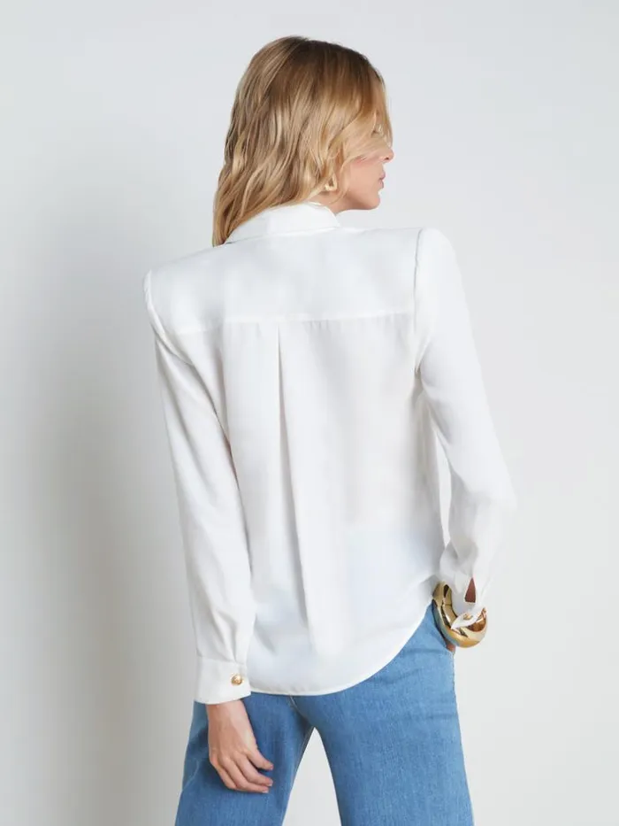 L039Agence Blouses and Tops Women Maisy Cargo Pocket Shirt Ivory
