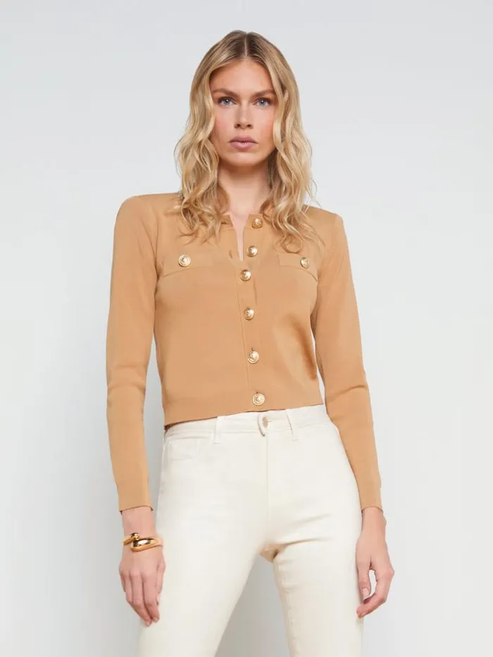 L039Agence Blouses and Tops Women Toulouse Cardigan Soft Camel