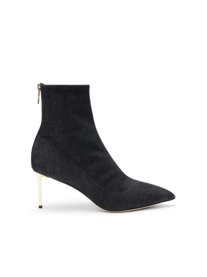L039Agence Boots and Booties Women Zoe Bootie Black Denim