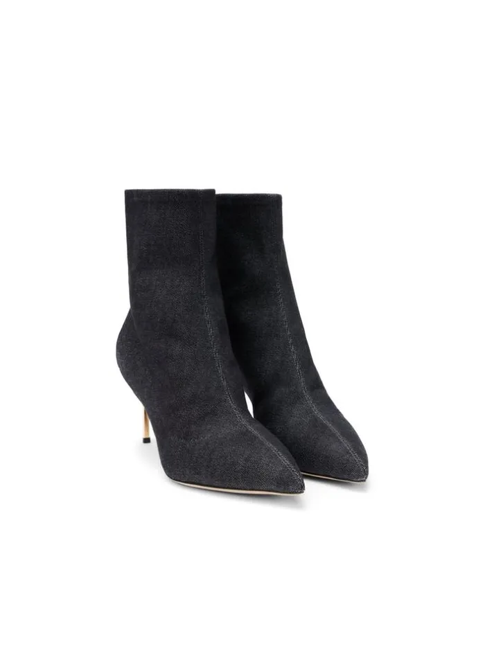 L039Agence Boots and Booties Women Zoe Bootie Black Denim