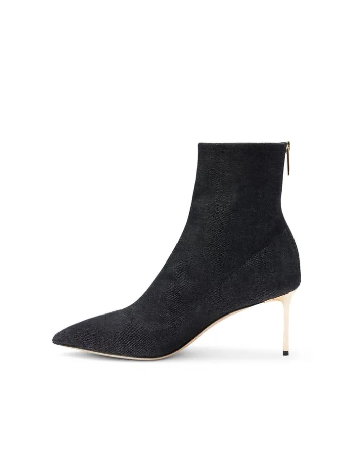 L039Agence Boots and Booties Women Zoe Bootie Black Denim