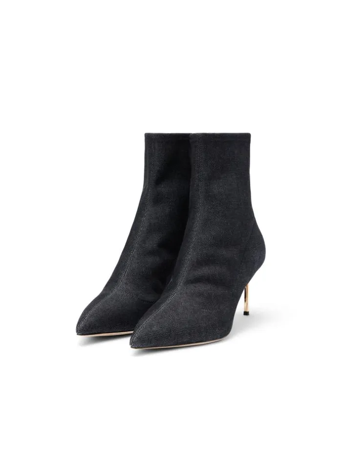 L039Agence Boots and Booties Women Zoe Bootie Black Denim