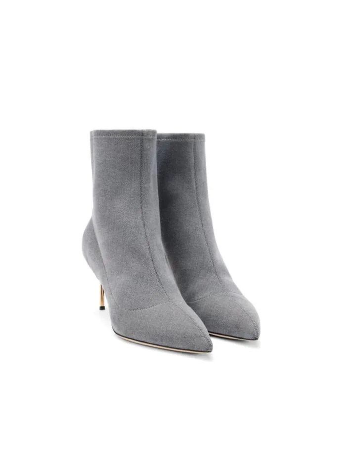 L039Agence Boots and Booties Women Zoe Bootie Grey Denim
