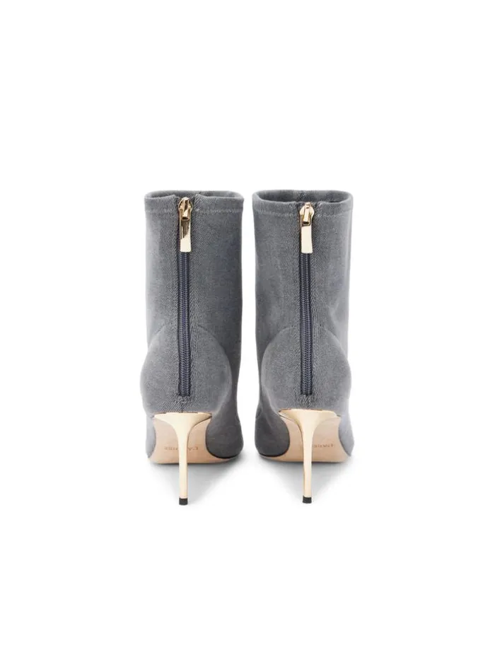 L039Agence Boots and Booties Women Zoe Bootie Grey Denim