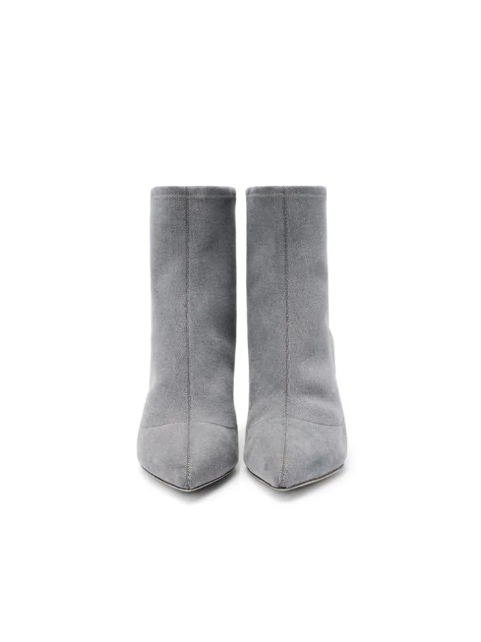 L039Agence Boots and Booties Women Zoe Bootie Grey Denim