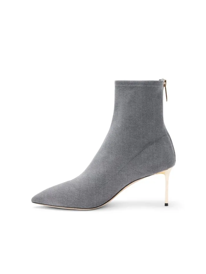 L039Agence Boots and Booties Women Zoe Bootie Grey Denim