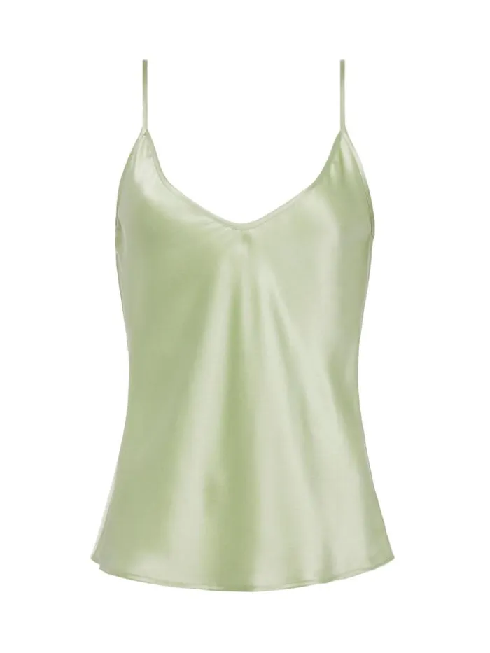 L039Agence Camisoles and Tanks Women Lexi Silk Camisole Laurel Green