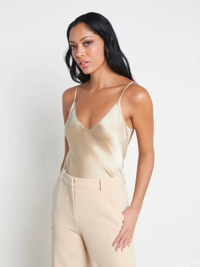 L039Agence Camisoles and Tanks Women Lexi Silk Camisole Toasted Almond