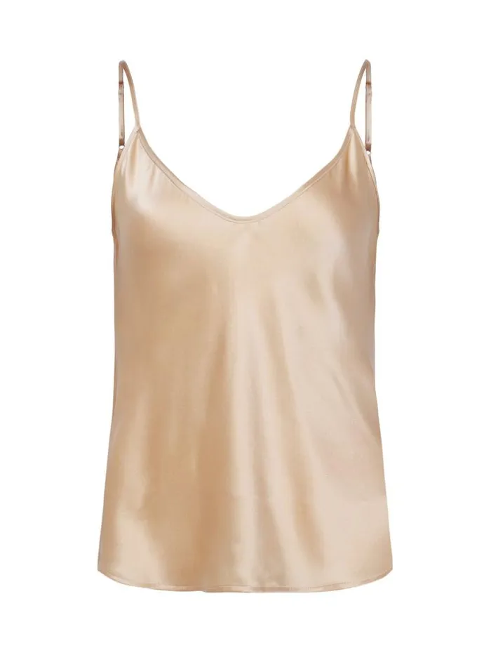 L039Agence Camisoles and Tanks Women Lexi Silk Camisole Toasted Almond