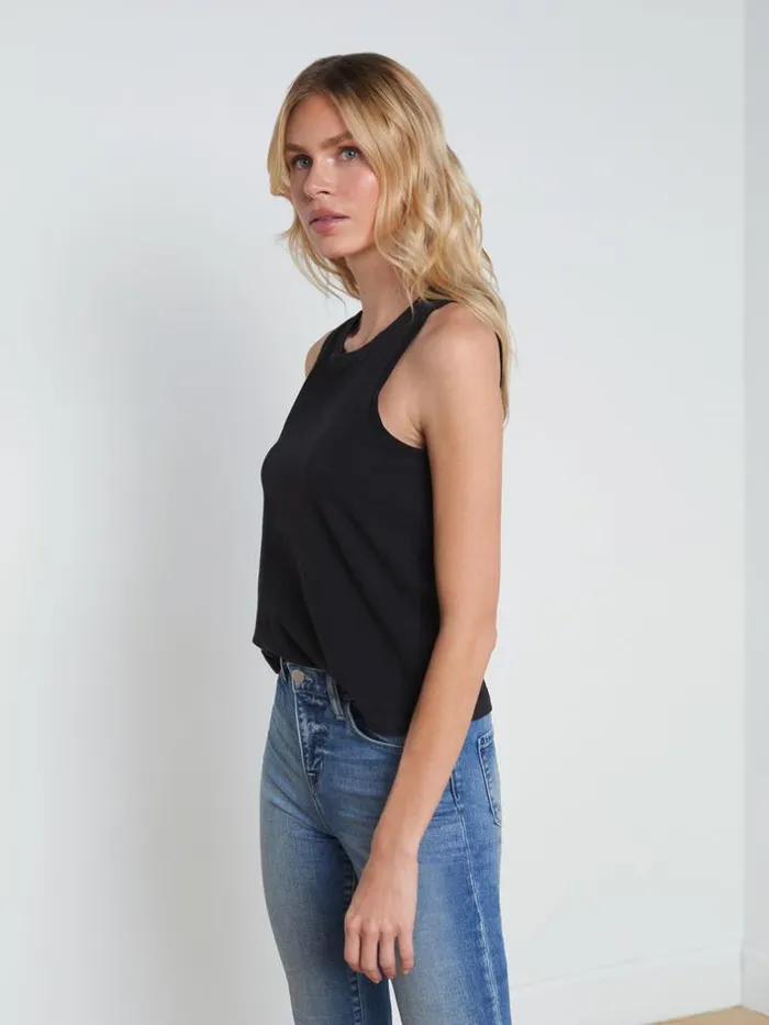 L039Agence Camisoles and Tanks Women Mikaela Cotton Tank Black