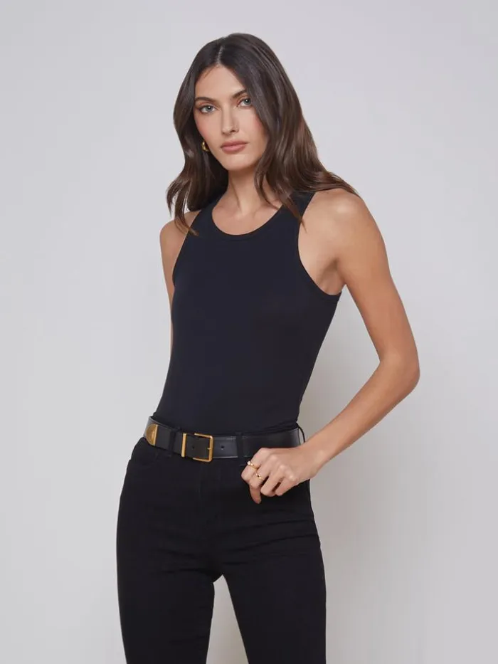 L039Agence Camisoles and Tanks Women Nia Ribbed Tank Black
