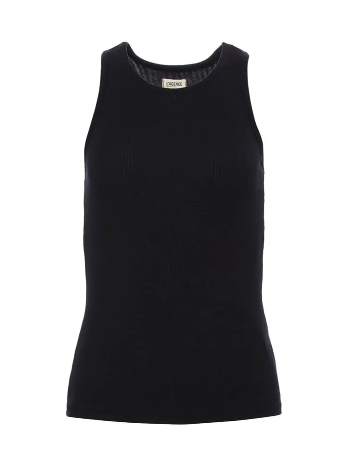 L039Agence Camisoles and Tanks Women Nia Ribbed Tank Black
