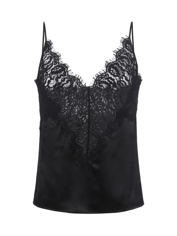 L039Agence Camisoles and Tanks Women Priya Lace Camisole Tank Black
