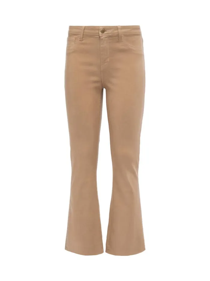 L039Agence Coated Denim Women Kendra Coated Cropped Flare Jean Cappuccino Coated