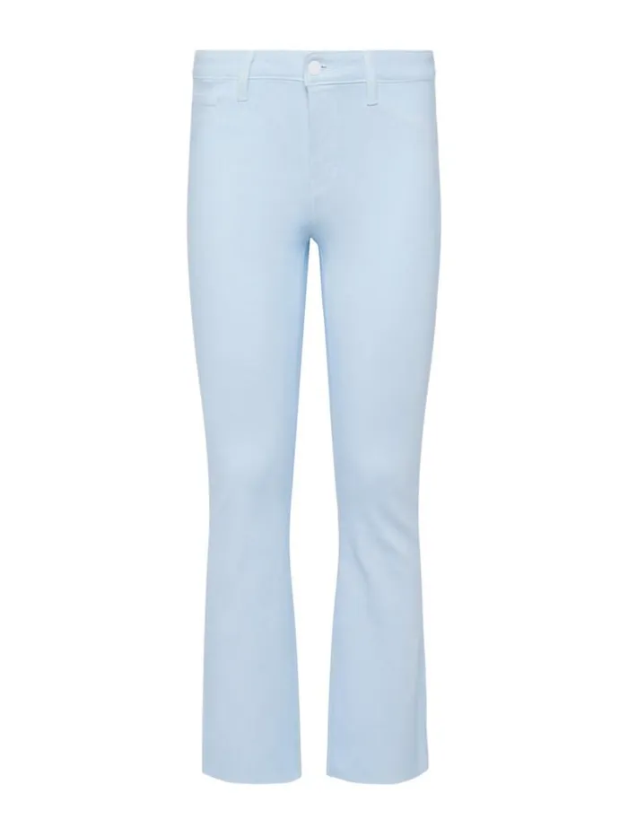 L039Agence Coated Denim Women Kendra Coated Cropped Flare Jean Ice Waterwhite Contrast Coated