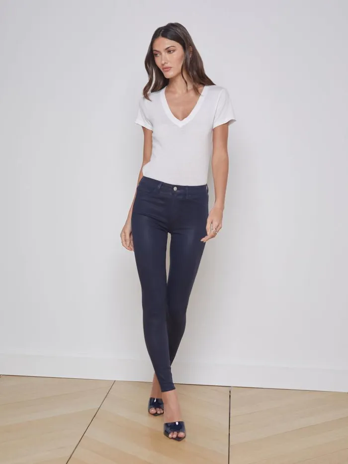 L039Agence Coated Denim Women Marguerite Coated Jean Navy Coated