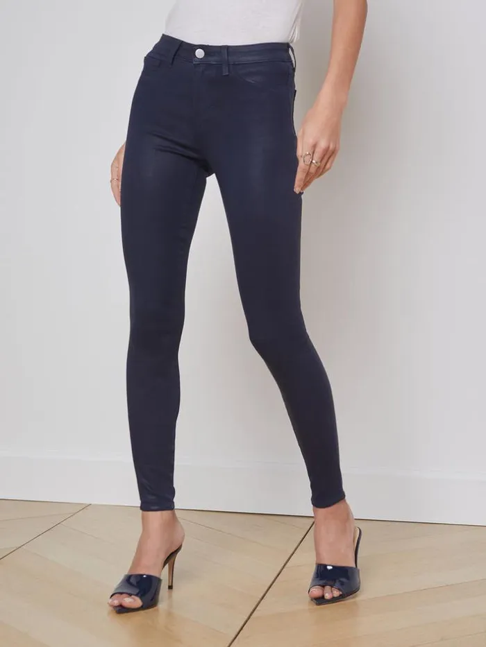 L039Agence Coated Denim Women Marguerite Coated Jean Navy Coated