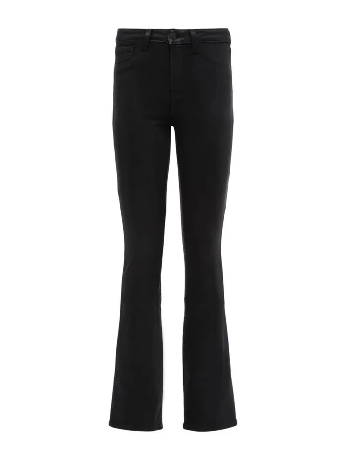 L039Agence Coated Denim Women Selma Coated Bootcut Jean Noir Coated