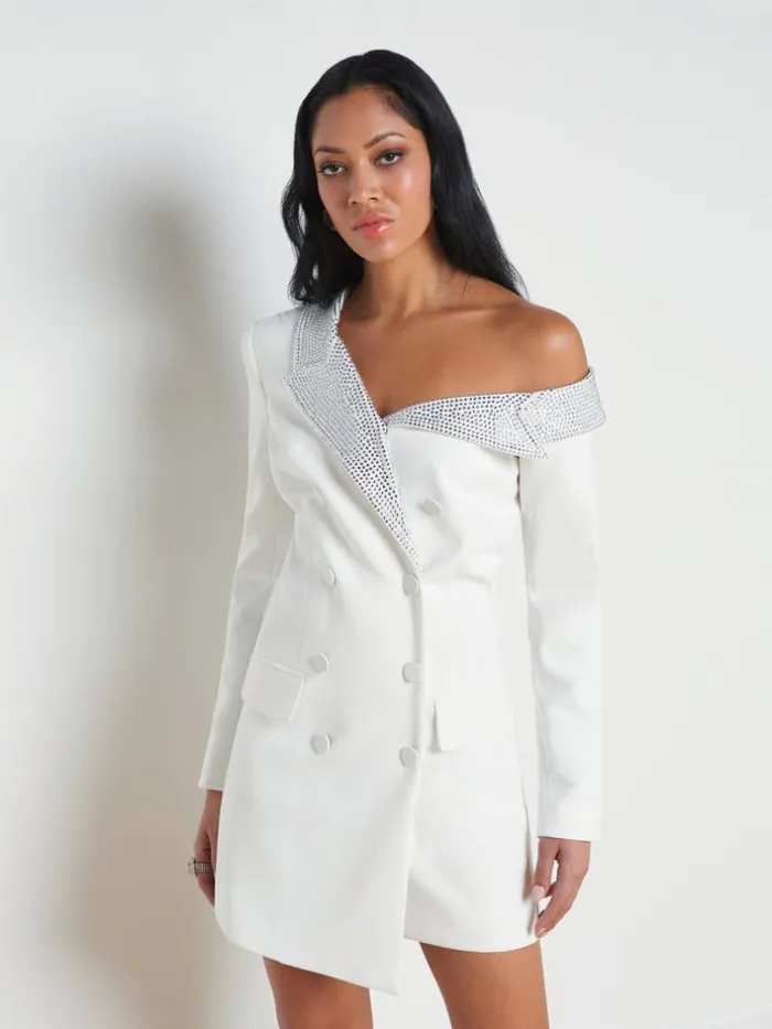 L039Agence Dresses and Jumpsuits Women Dorothea Asymmetrical Blazer Dress White