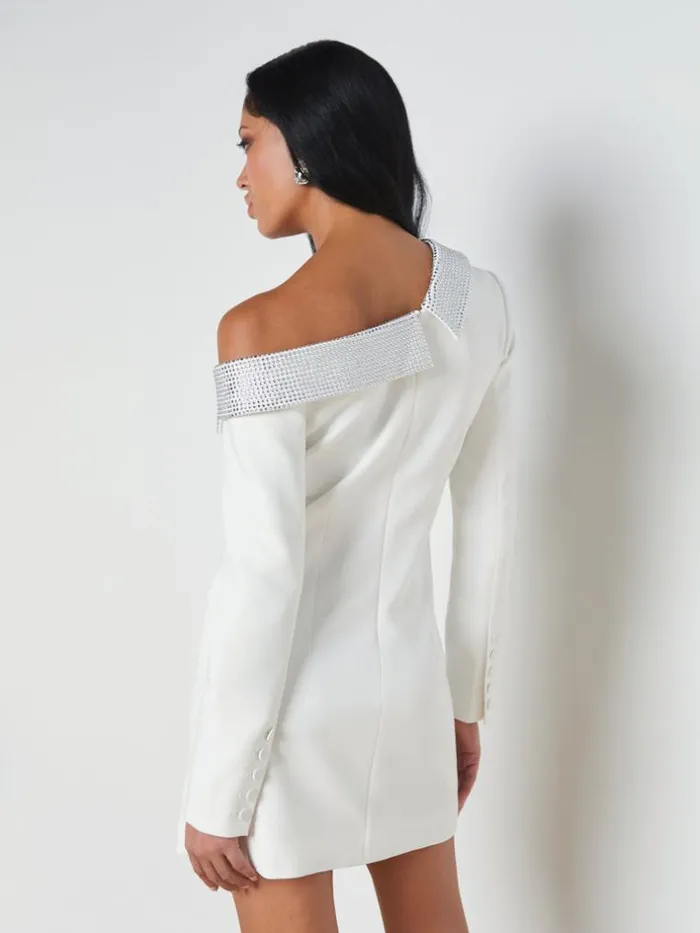 L039Agence Dresses and Jumpsuits Women Dorothea Asymmetrical Blazer Dress White
