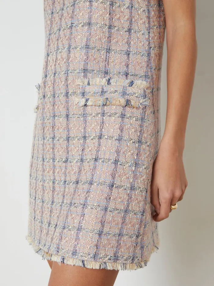 L039Agence Dresses and Jumpsuits Women Florian Tweed Shirtdress Tandusty Pinkblue