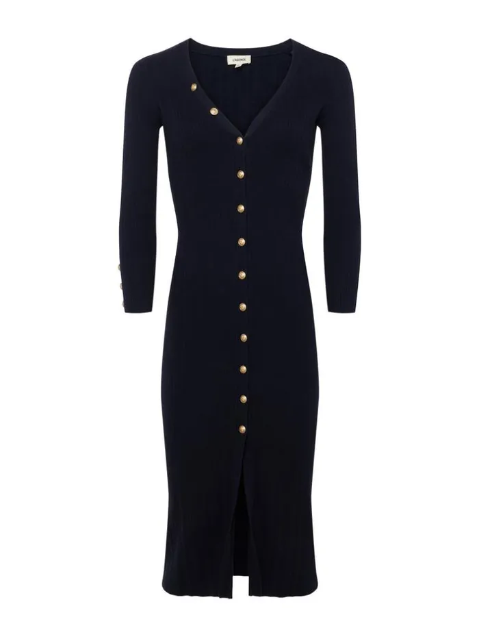 L039Agence Dresses and Jumpsuits Women Kyra Ribbed Duster Dress Midnightgold