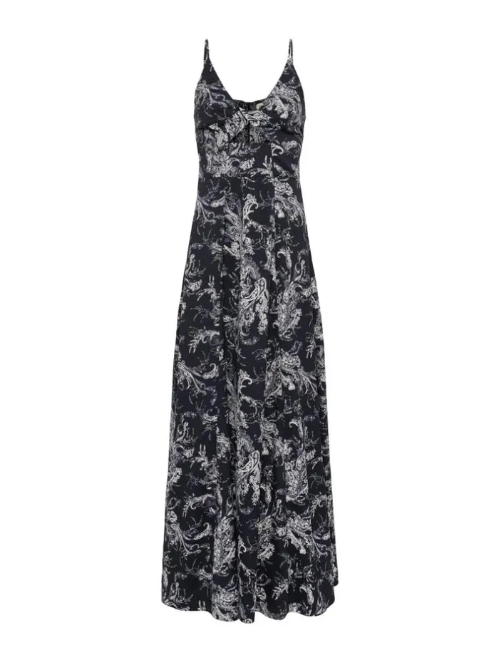 L039Agence Dresses and Jumpsuits Women Porter TwistFront Dress Blackecru Sketch Paisley