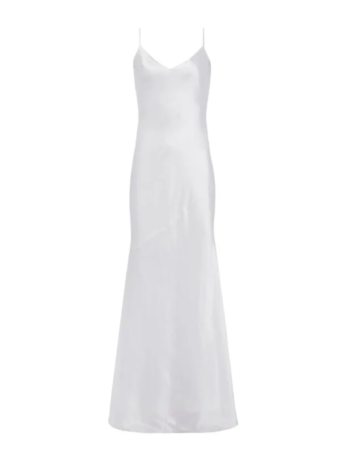 L039Agence Dresses and Jumpsuits Women Serita Silk Slip Dress White