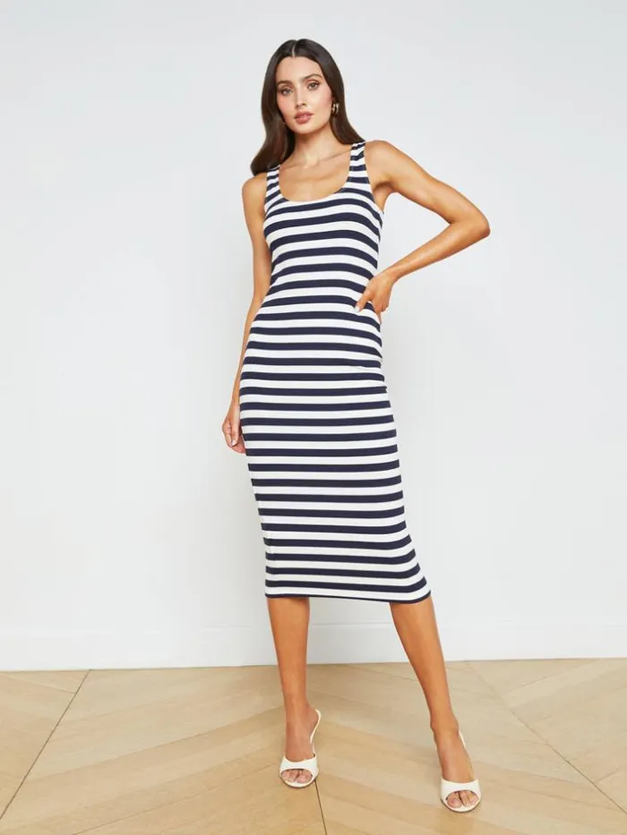 L039Agence Essentials Women Ivanna Dress Navywhite Stripe