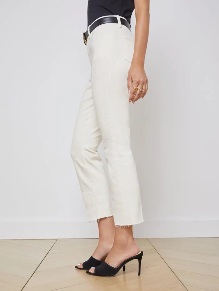 L039Agence Essentials Women Sada SlimLeg Cropped Jean Vintage White