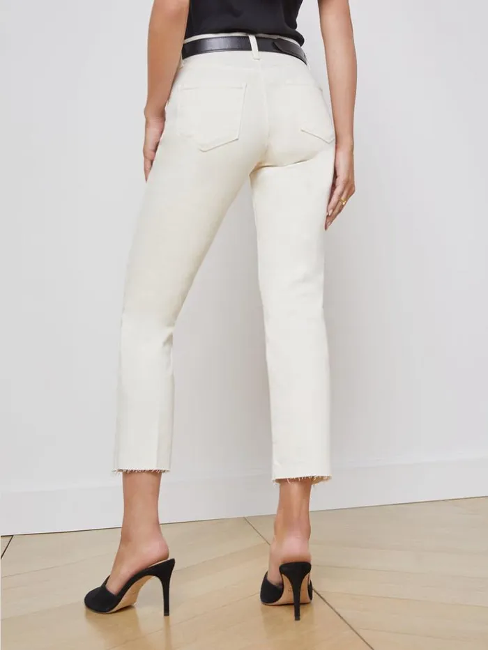 L039Agence Essentials Women Sada SlimLeg Cropped Jean Vintage White