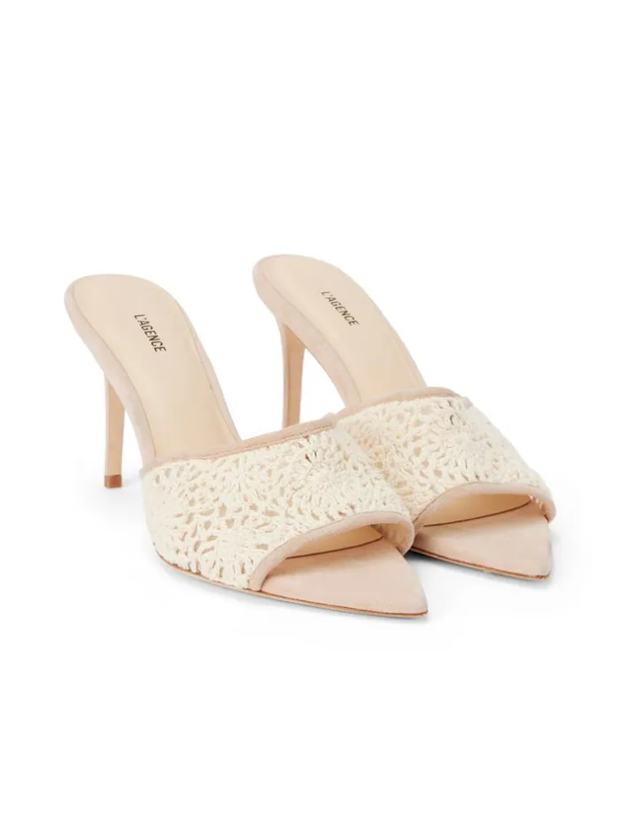 L039Agence Heels and Pumps Women Armande Crochet Mule Ecrupecan Crochet
