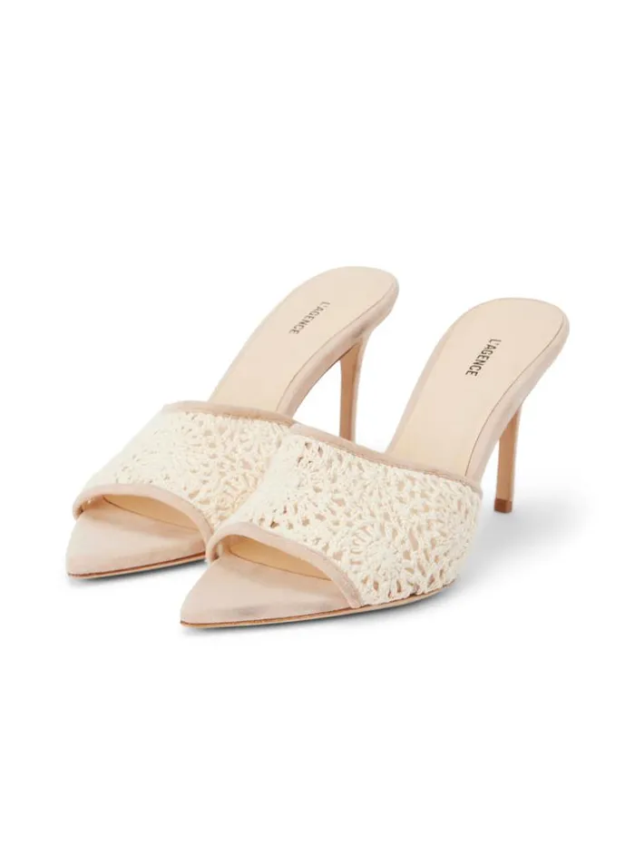 L039Agence Heels and Pumps Women Armande Crochet Mule Ecrupecan Crochet