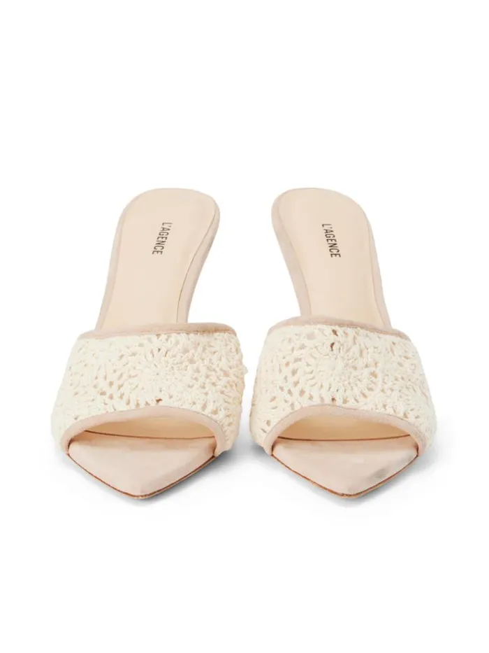 L039Agence Heels and Pumps Women Armande Crochet Mule Ecrupecan Crochet