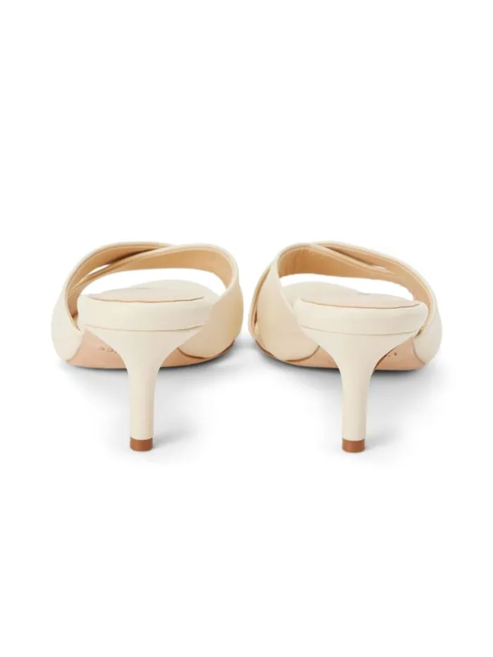 L039Agence Heels and Pumps Women Aveline KittenHeel Sandal Ecru Leather