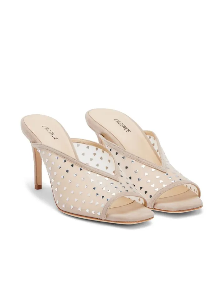 L039Agence Heels and Pumps Women Germain Open Toe Mule Macaroon Suede