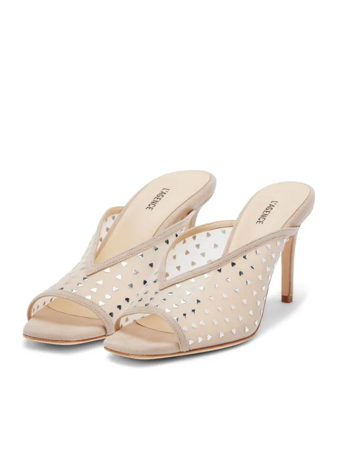 L039Agence Heels and Pumps Women Germain Open Toe Mule Macaroon Suede